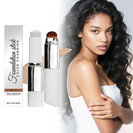 2-in-1 Color-Changing Foundation Stick - Lightweight Hydrating Brightening Matte Moisturizing Foundation Concealer Makeup