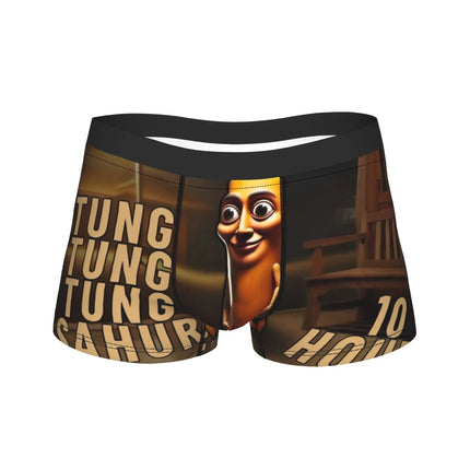 Hot Boxer Tung Tung Tung Sahur Shorts Panties Briefs Man Underwear Italian Brainrot Meme Polyester Underpants for Male Plus Size