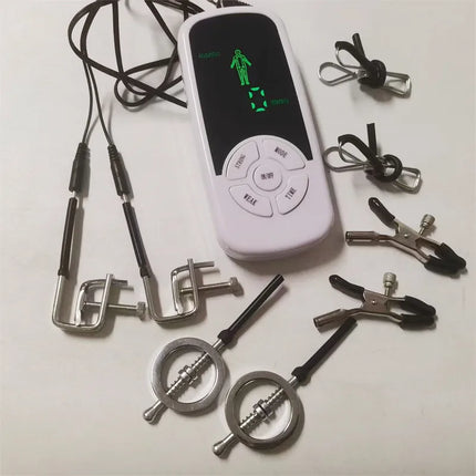 Metal Nipples Clips 6 Modes Electric Shock Labium Clamps Clitoris Stimulation Sex Toys for Women Men Couples Flirting Games