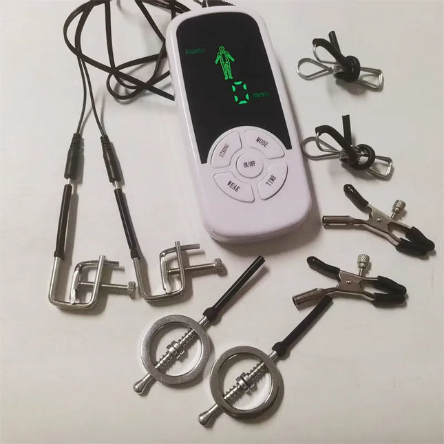 Metal Nipples Clips 6 Modes Electric Shock Labium Clamps Clitoris Stimulation Sex Toys for Women Men Couples Flirting Games
