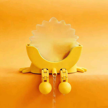 Smiling Sponge Holder with Drain Adjustable Soap and Sponge Drying Rack Kitchen Sink Organizer Storage Rack