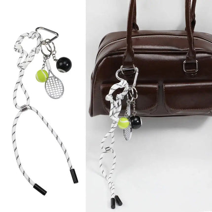 HOT Original Designed Nylon Woven Rope Keychain With Baseball Decor Sporty Style Bag Pendant DIY Trendy Fashion Pendant Gifts