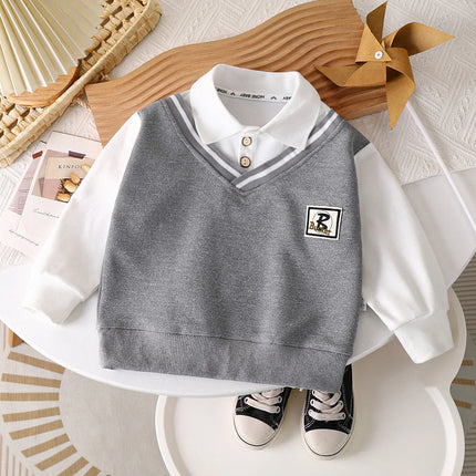 Boys Polo Shirts 2024 Autumn Winter Tops for Kids School Uniform Teenager Blouse Long Sleeve Children T-shirts Baby Tees Clothes