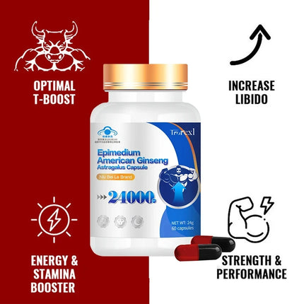 Epimedium Capsules | Ginseng & Astragalus | Natural Enlargement Pills for Increase Size & Stamina