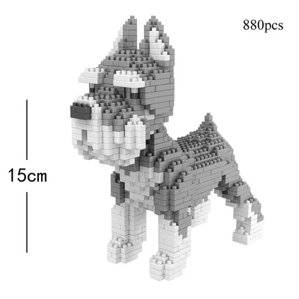 KNEW BUILT Dog Model Mini Building Block Toys Set for Kid Boy Girls Adult Beginner Teddy Hughes Corgi Collie Pet Style Bricks