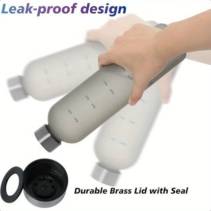 1L Water Bottles for Girls Kids Leakproof Gym Fitness Sports Bottle for Outdoor Travel, Camping Frosted Plastic Drinking Bottle