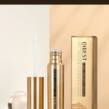 QIBEST Eyelash Growth Serum Natural Ingredients No Irritation Eyebrow Nourishing Enhancer For Longer Thicker Lashes Eyes Makeup
