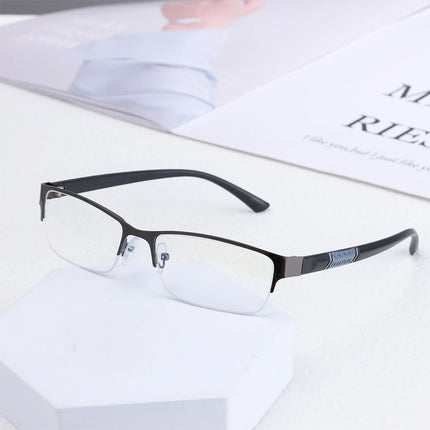 Anti Blue Light Reading Glasses Men Women Half-frame Diopter Glasses Business Male Presbyopic Eyeglasses +1.0 1.5 2.0 2.5 4.0