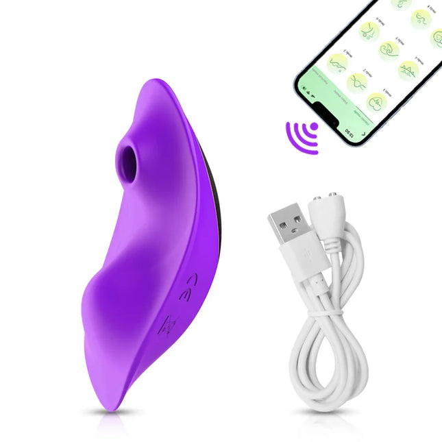 APP Sucking Vibrator Female Bluetooth Sucker Clitoris Stimulator Adult Goods Sex Toy for Women's Panties