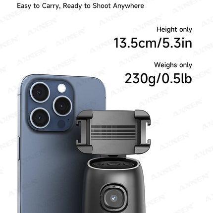 P05 AI Follow Gimbal 360 Rotation Face Tracking Stabilizer Filming Portable Desktop Cellphone Holder for Live/Photo