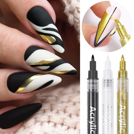 Nail Art Drawing Pen Graffiti Nail Acrylic Pen Waterproof Painting Liner DIY 3D Abstract Line Nail Art Beauty Tool Manicure
