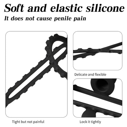Double Penetration Vibrator for Couple Penis Ring Semen Cock Ring Penis Enlargement Delayed Vibrating Sex Toys for Men Adult