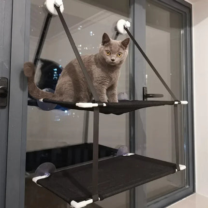 Cat Hammock Suction Cup Windowsill Cat Comfortable Hammock Summer Breathable Mesh Single/Double Hanging Beds Pet Accessories