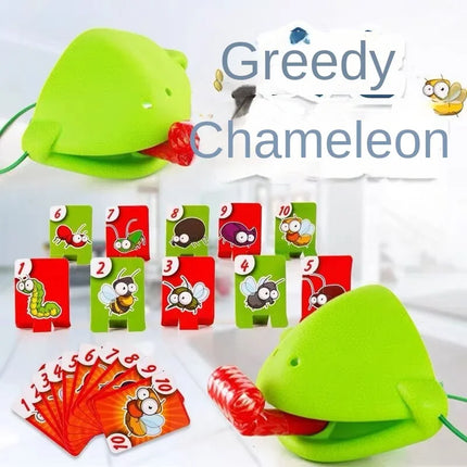 Funny Lizards Mask Toy Frog Tongue-Sticking TikTok Same Two-player Card Game Desktop Interactive Toys Parent-child Party Games