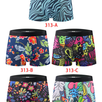 10-pack fashionable men's boxer shorts, comfortable, soft, fashionable, printed, casual and versatile men's underwear