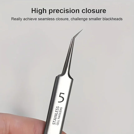 German Ultra-fine No. 5 Cell Pimples Blackhead Clip Tweezers Beauty Salon Special Scraping & Closing Artifact Acne Needle Tools