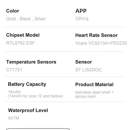 R10 Smart Ring Men Women with Wireless Charging,Health Sleep Monitor,5ATM Waterproof,Multi-sport Mode For Xiaomi Samsung Phone