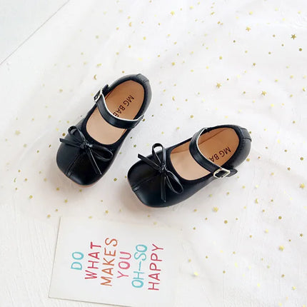 Fashion Mary Janes Shoes For Baby Butterfly Girls Flats Soft Singe Shoes For Kids Girls PU Leather Shoes