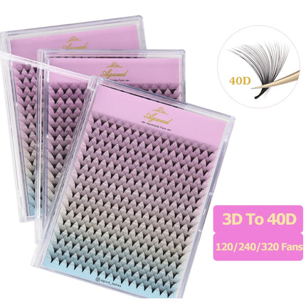 AGUUD Premade Volume Fans Eyelash Extension 3D 4D 5D 6D 8D 10D 12D  Individual Lashes Premade Russian Volume Fan Makeup Cilia