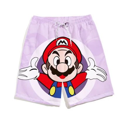 Summer Mario Shorts, Men's Beach Pants, Casual Pants, Luigi Kuba Thin Style with Everything Around The Summer Style