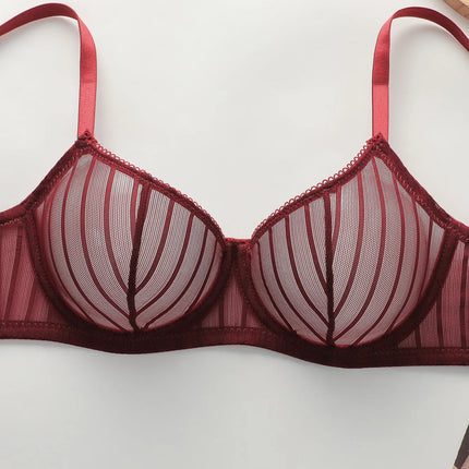 fashion stripes Style Lace Lingerie Set ultra-thin red lace Bra & Thong Sexy ultra-thin Underwear set Ideal Gift for Her MR2864