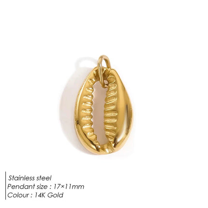 Stainless Steel charms Ocean shell conch golden pendant Summer beach Handmade Necklace Bracelet DIY charms for jewelry making
