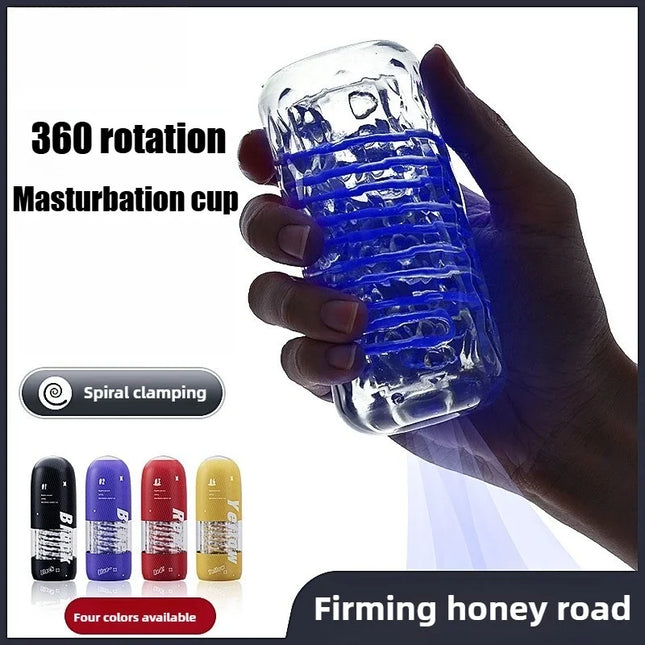 3D Textured 360 Rotating Suction Male Masturbator Aircraft Design Adult Sex Toy for Men Stimulation Enhancer Penis Exercise Tool