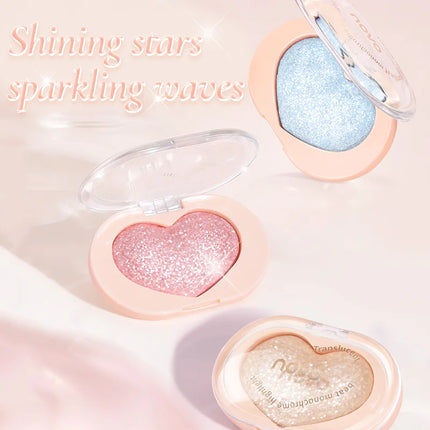 Single Color Eye & Face Highlighter - Glittery Pearl Finish, Shimmering & Brightening, Long-Lasting Radiant Contouring Makeup