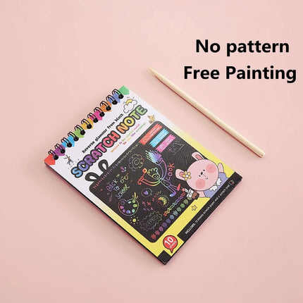 10pcs Children Scratch Montessori Painting Drawing Toys DIY Paper Cartoon Art Education Montessori Children Kids Baby Toy Gifts
