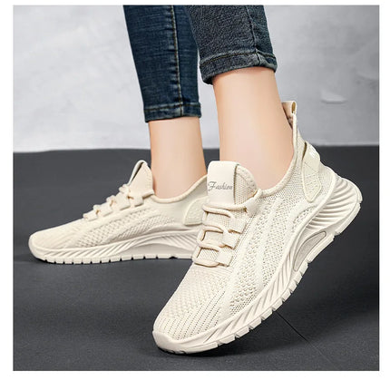 Women Casual Shoes Fashion Breathable Walking Mesh Flat Shoes Sneakers Women 2025 Gym Vulcanized Shoes White Female Footwear