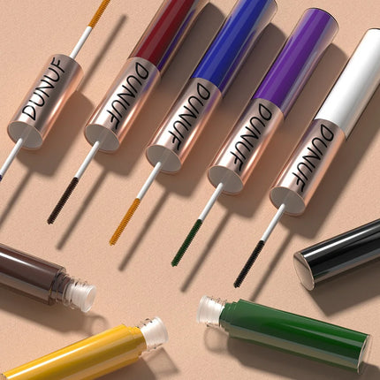 Slender Double-head Colored Mascara Curl Thick Lash Eyelash Extension Lengthening Waterproof Yellow Red Brown Fine Brush Mascara