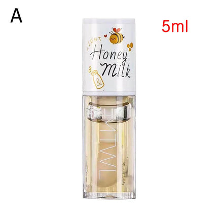 Kawaii Honey Peach Lip Oil  Long Lasting Non-sticky Moisturizing Lip Tint with Lip Plumper Hydrating Lip Care Serum 5ml Make Up