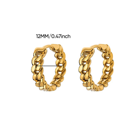 Classic Hoop Earrings for Women Girls Gold Color Chunky Stainless Steel Earrings 2026 Trend New in Minimalist Ear Jewelry aretes