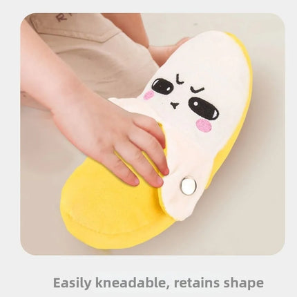 Creative Fruit Induction Metronome Cute Sensory Banana Plush Toy Interactive Playing Joint Sound Squeaky