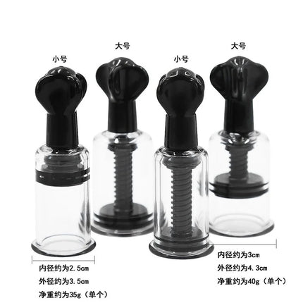 1 Pair Nipple Enlargement Sucker Suction Cupping Vacuum No Pump Body Therapy BDSM Adult Game Sex Toys for Women
