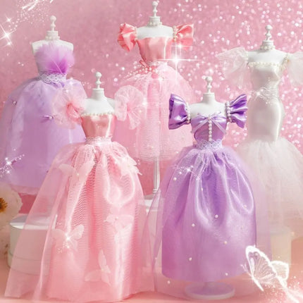 Skirt DIY Doll's Clothes Kit Handmade Fashion Design Princess Toy Outfit Kit Cute Wear Doll's Dress Material Kids Girl
