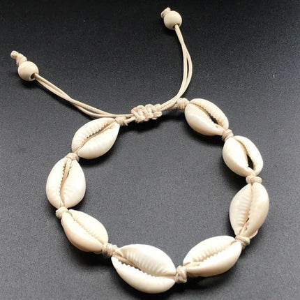 Hand Woven Shell Shaped Anklets 2024 Shell Starfish Shell Ankle Bracelet Beach Ankle Chains Man
