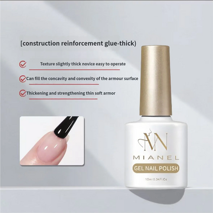 MIANEL 10ml Clear Building Nail Gel Nail Polish For Strengthener Gel Extension Gel Base Coat Soak Off UV LED Gel Nails