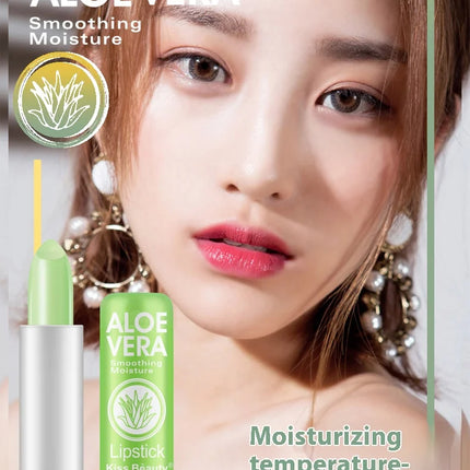 Aloe Vera Color-Changing Lipstick Long-Lasting Moisturizing Temperature-Activated Lip Balm Fade-Resistant Nourishing Lip Care Set