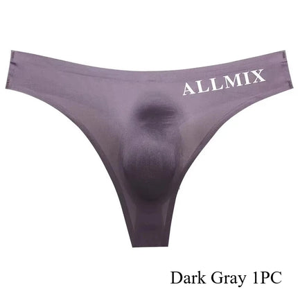 3 PCS Sexy Transparent Underwear Men Thongs Sports Fitness Letter Thin Hip Panties G-Strings Ice Silk Low Waist Seamless Thong