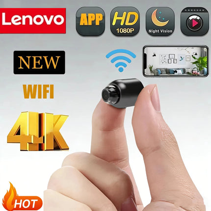 Lenovo Wireless Camera 4K Surveillance Security Video Cam Night Vision Motion Detect Camcorder Mini Cam Monitor Smart Home
