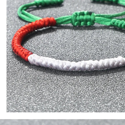 Handmade Countries Flag Color Bracelet Green White Red Rope Italy Mexico Ireland Bangles Adjustable Size Bracelets Couple Gift