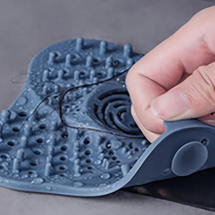 Shower Drain Covers with Sucker, Rubber Sink Strainer Drain Protector Hair Catcher for Kitchen and Bathroom