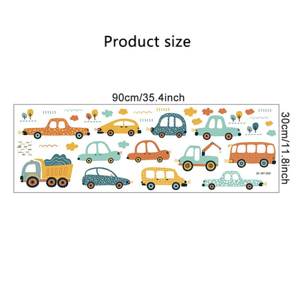 Cartoon Cars Bus Removable PVC Wall Stickers for Kids Baby Boys Bedroom Living Room Kindergarten Nursery Decor Decals DIY Murals