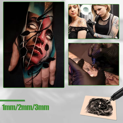 Silicone Tattoo Practice Skin 1/2/3mm Thick Double Side Tattoo Fake Skin Synthetic Leather Permanent Makeup Tattoo Skin