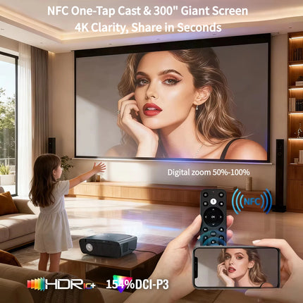 4K UHD Video projector 4000 ANSI Offcial Netflix Google TV Android 14 Beamer Native 1080P wifi auto focus TOF Movie Home Theater