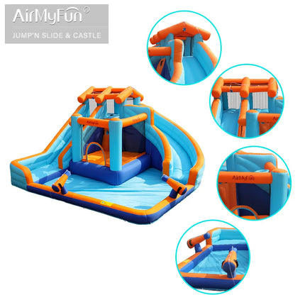 AMF Water Slide Bouncy Castle Inflatable Bounce House Water Play Castle Slide Trampoline Bobo Pool Castle with air pump blower