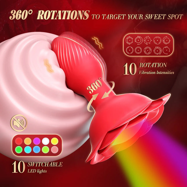 360° Rotating Vibrating Butt Plug Prostate Massager Remote Control Anal Vibrator Anal Plug with LED Anus Sex Toy for Men Gay