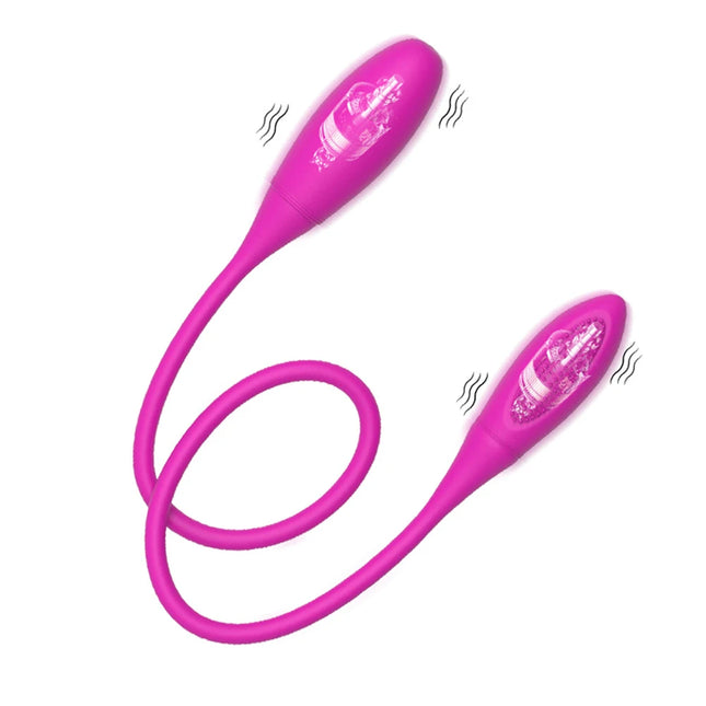 Rechargeable Dual Vibrator 7 Speeds Double Head Jump Egg Bullet Dildo Vibrator Anal Butt Plug Adult Sex Toy For Couple Men Women