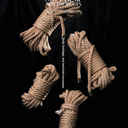 10m Shibari Bondage Rope,Soft Jute for Japanese Rope Art,Skin-Friendly for Beginners,Natural Color Skin-Safe Jute Couples Play